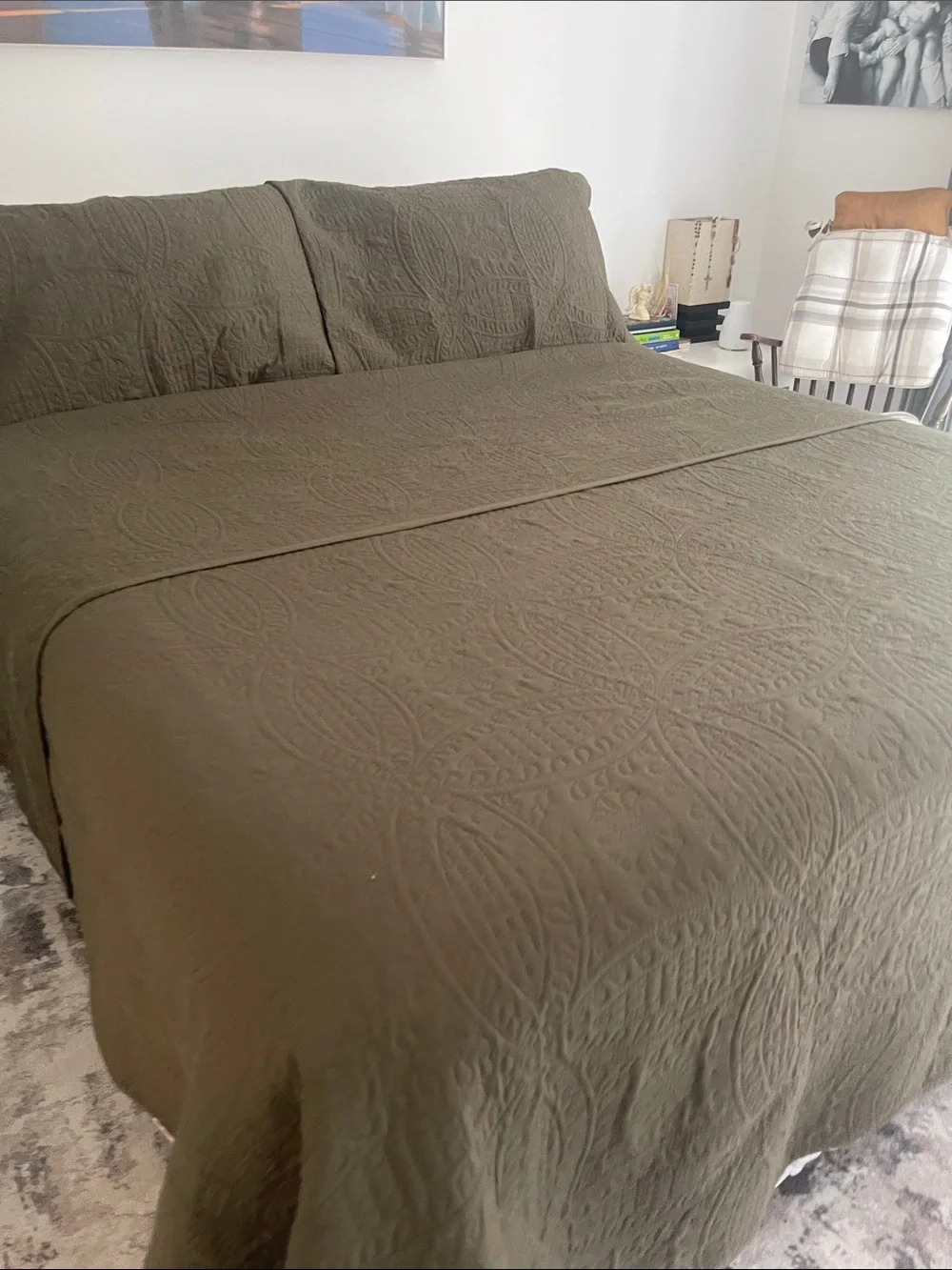 SHEIN Olive Green Edredón